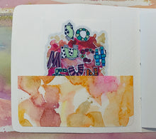 Load image into Gallery viewer, MINI JOURNAL/NOTEBOOK with original art #J0003
